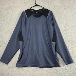 Spyder Active Shirt Mens XL Blue Black Crew Neck Pullover Activewear Stretch